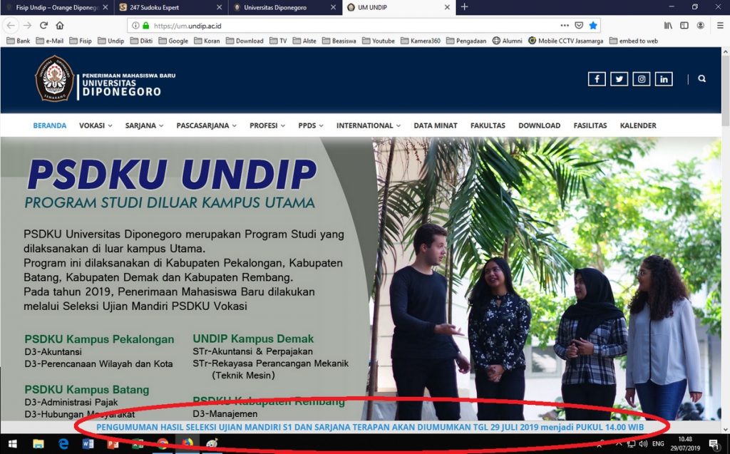 Hasil Seleksi Ujian Mandiri S Dan Sarjana Terapan Akan Diumumkan