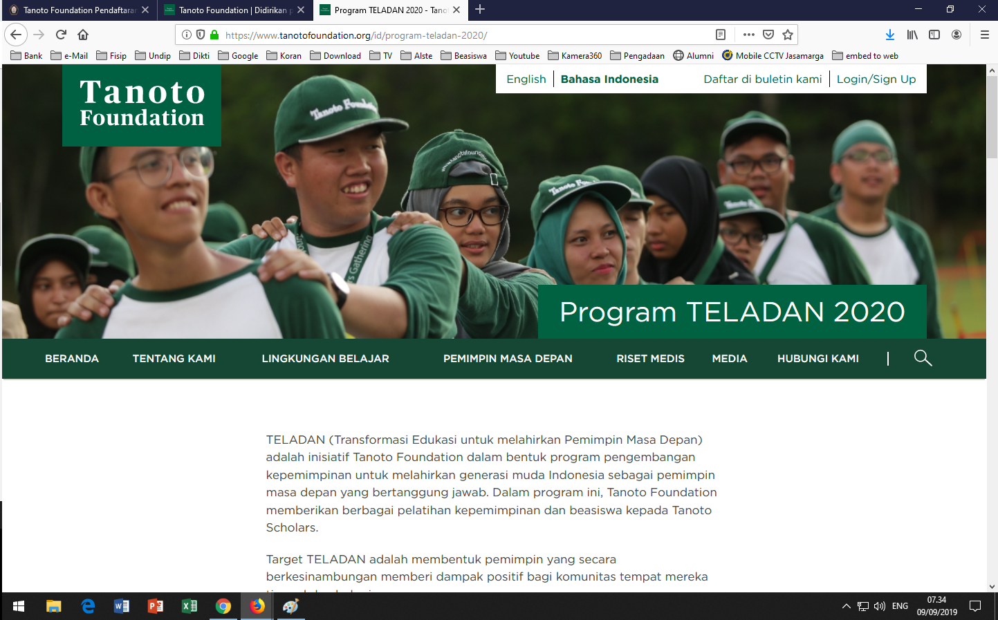 Tanoto Foundation – Pendaftaran Program TELADAN 2020