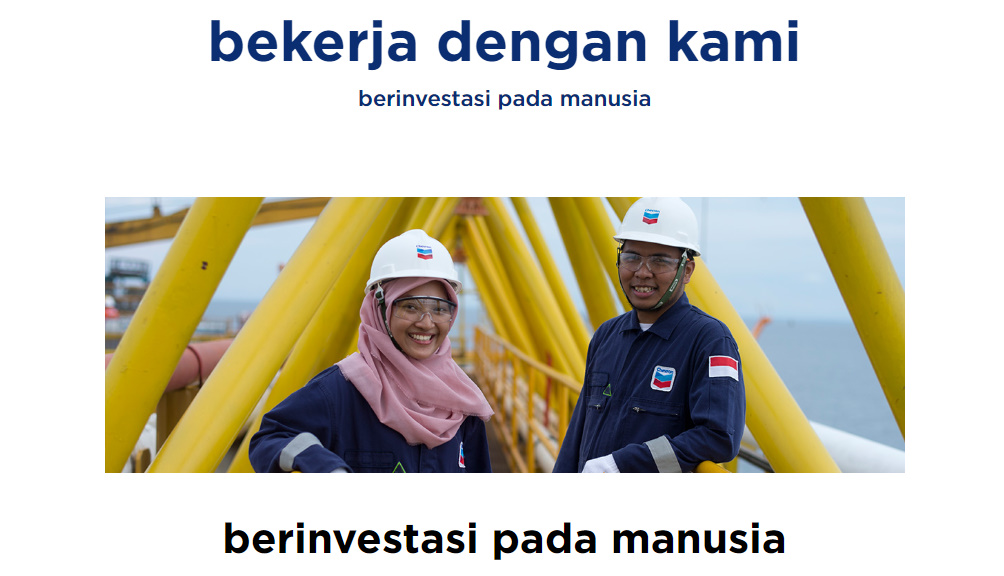 Chevron : bekerja dengan kami, berinvestasi pada manusia (loker)