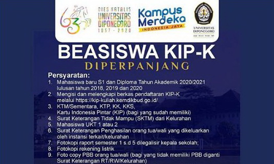 KIP-K Scholarship's Extended - Fisip Undip