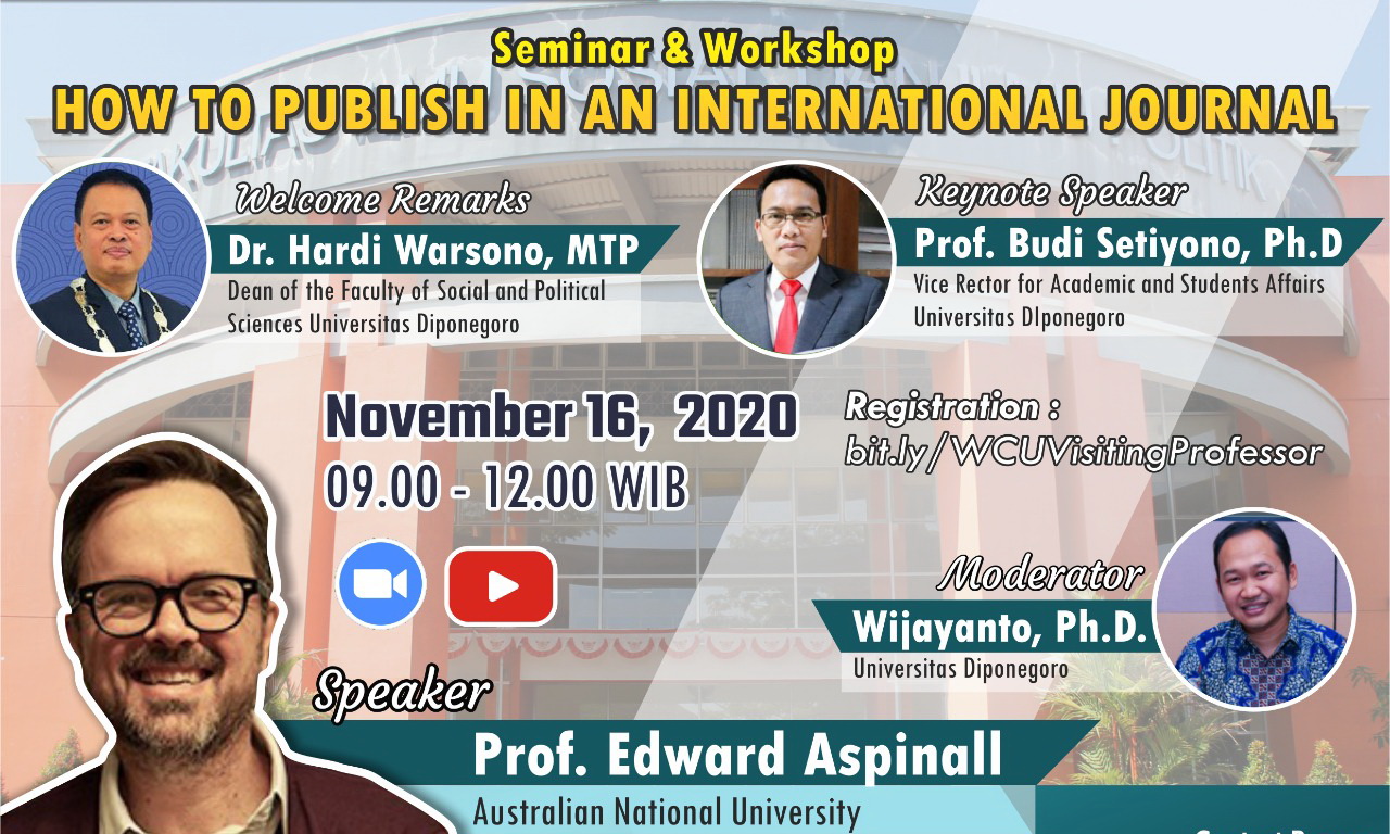 Seminar & Workshop : “How To Publish In An International Journal”