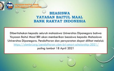 THE 2021 BAITUL MAAL FOUNDATION SCHOLARSHIP OF BANK RAKYAT INDONESIA