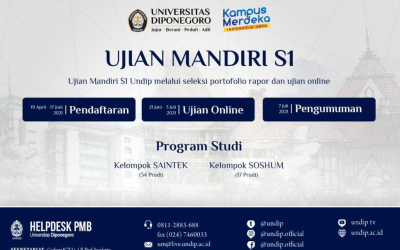 Schedule and Quota for Independent Test of 51 Undergraduate Study Programs at UNDIP in 2021