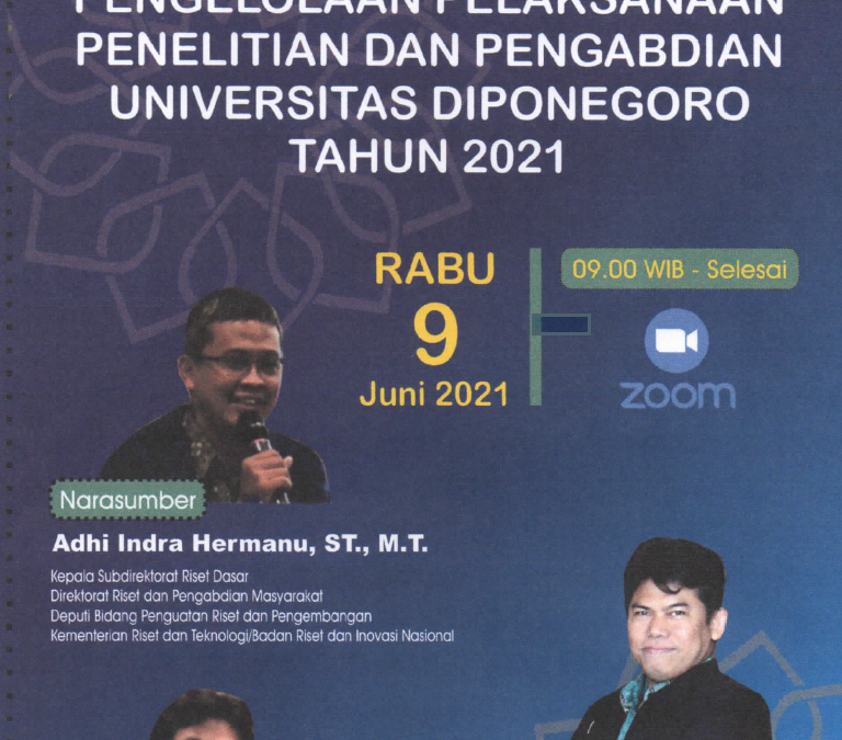 Undangan Workshop Pengelolaan Penelitian dan Pengabdian Undip Tahun 2021