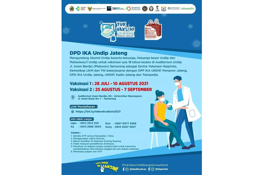 Support From DPP And DPD IKA Undip In Accelerating National Vaccination
