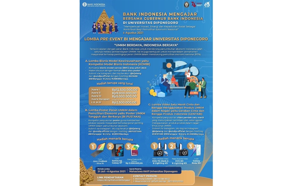 Announcement | Extension For Submitting The Registration Of “BI Mengajar” Pre-Event Competition At Universitas Diponegoro