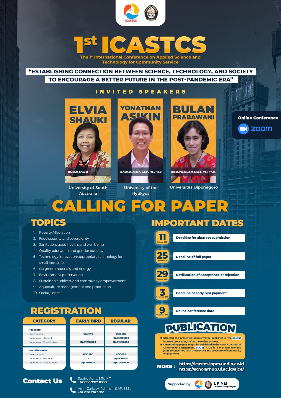 The 1st International Conference On Applied Science And Technology For Community Service (ICASTCS)