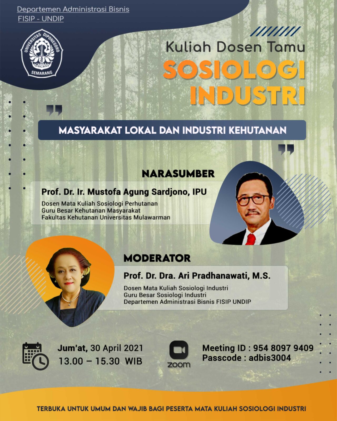 Kuliah Dosen Tamu Sosiologi Industri Administrasi Bisnis : Masyarakat