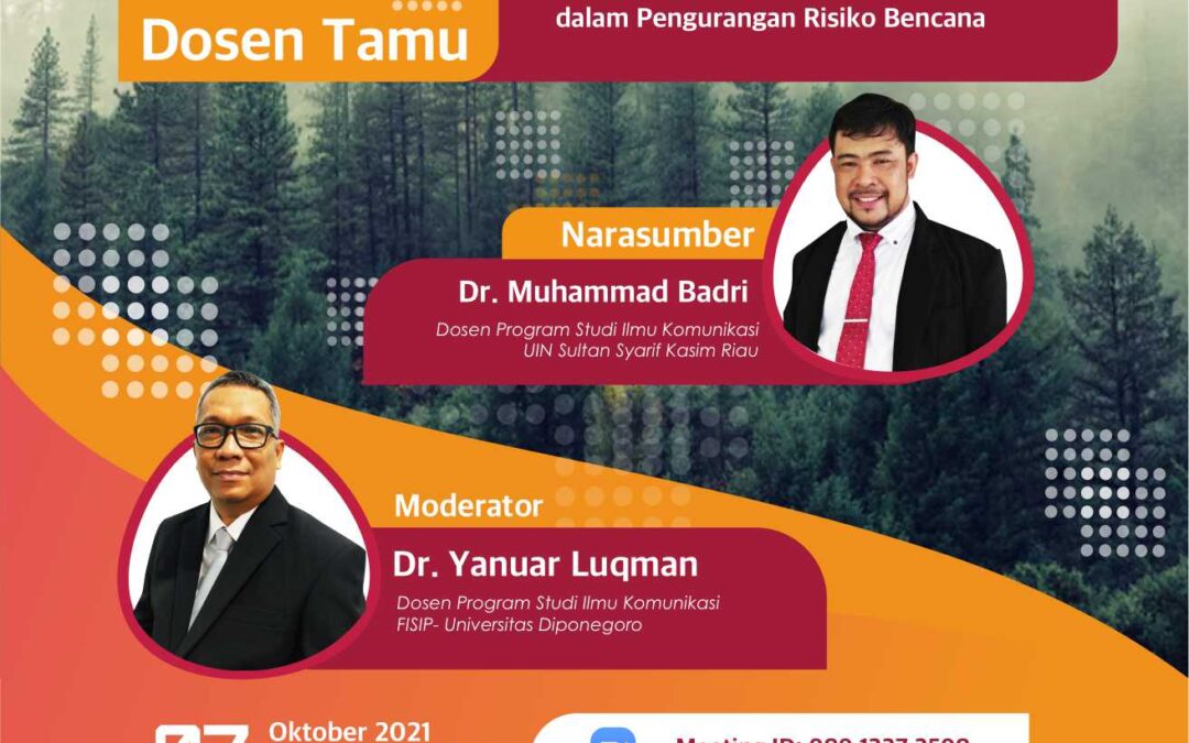 A Guest Lecturer, Contribution of Communication Science in Disaster Risk Reduction