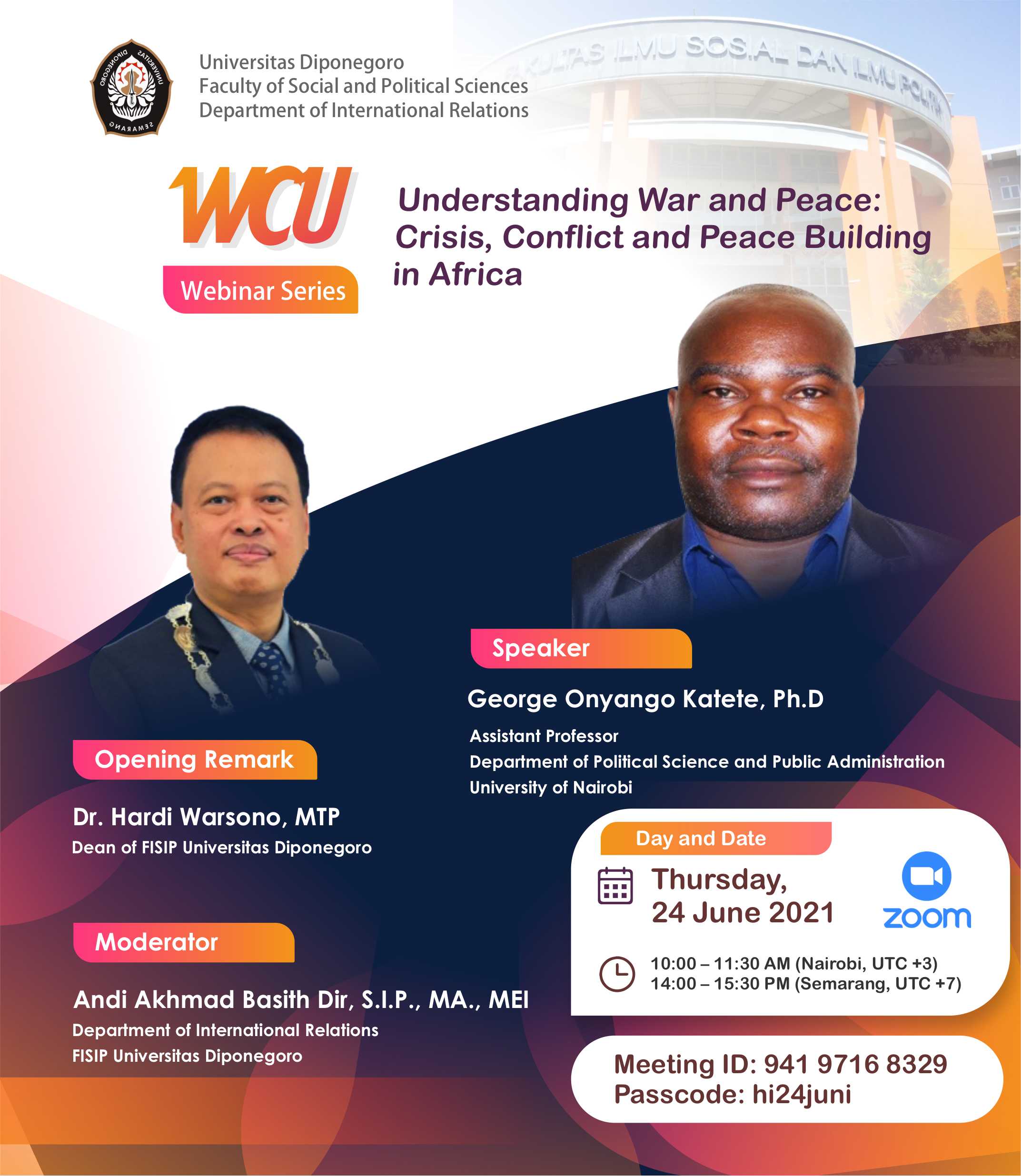 WCU "Understanding War And Peace: Crisis, Conflict And Peace Building ...