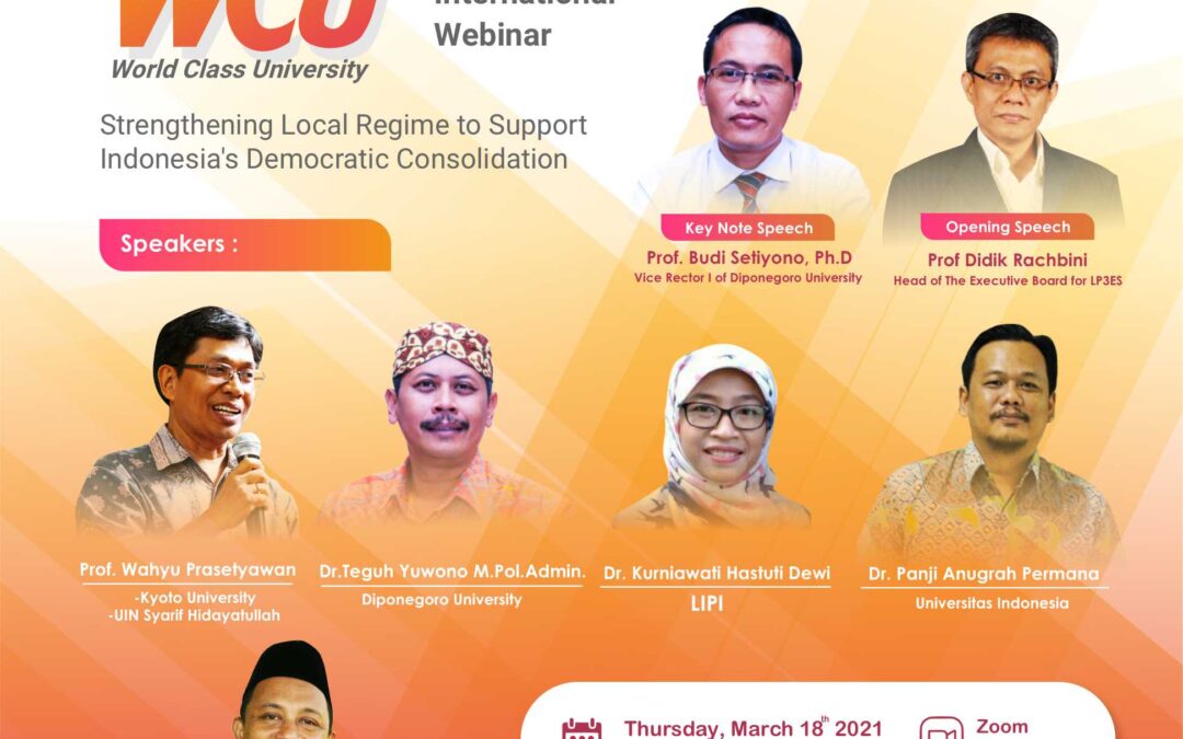 WCU Webinar : Strengthening Local Regime to Support  Indonesia’s Democratic Consolidation