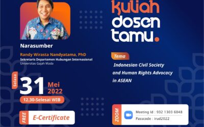 A Guest Lecturer, Indonesia Civil Society and Human Rights Advocacy in ASEAN
