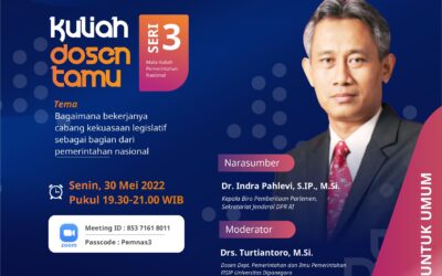 A Guest Lecturer of Governance Studies, “How the Legislative Power Works as Part of the National Government”