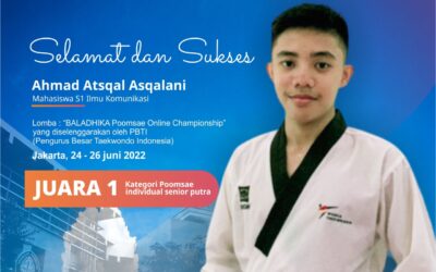 Congratulation! Ahmad Atsqal Asqalani, A Communication Student to Win the #1 BALADHIKA Poomsae Online Championship