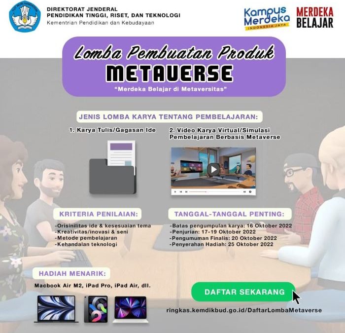 Pengumuman Lomba Pembuatan Produk Metaverse Direktorat Jenderal Pendidikan Tinggi, Riset dan Teknologi