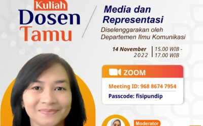 Guest Lecturer in the Department of Communication Studies, Topic : “Media and Representation”