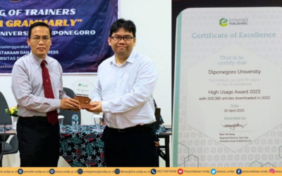 UNDIP Ranked 1st “High Usage Awards 2023” from Emerald Publishing