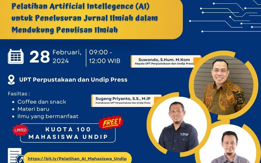 Pelatihan Artificial Intellegence (AI) untuk Penelusuran Jurnal Ilmiah dalam Mendukung Penulisan Ilmiah