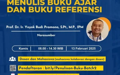 Pelatihan Penulisan Buku Batch 2: Meningkatkan Kemampuan Menulis Buku Ajar dan Referensi