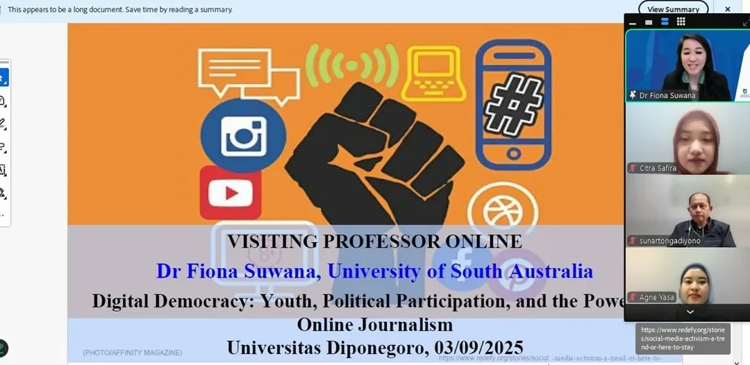 Visiting Professor Online Departemen Ilmu Komunikasi “Digital Democracy: Youth, Political Participation, and The Power of Online Journalism”