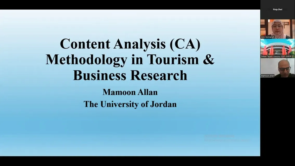 FISIP Gelar Workshop Internasional Metodologi Content Analysis untuk Riset Pariwisata dan Bisnis