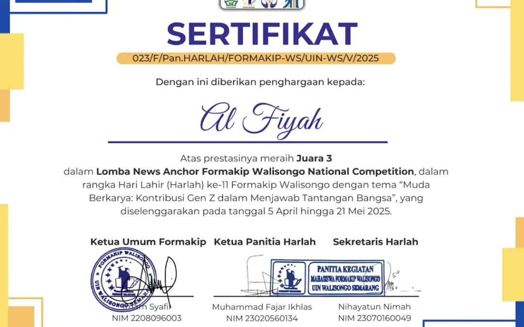 FISIP Undip Student Wins 3rd Place in News Anchor FWNC 2025