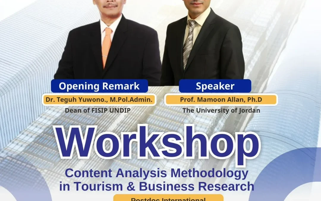 Workshop Internasional – Content Analysis Methodology in Tourism & Business Research